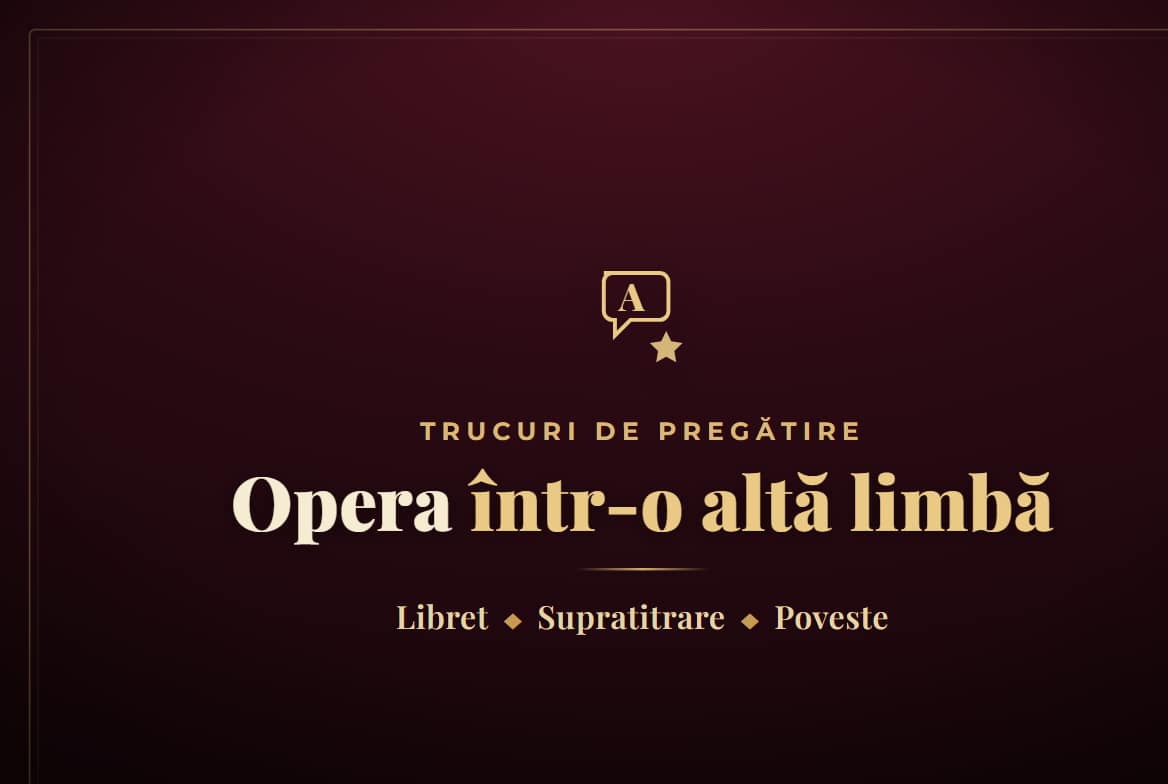 intelegi opera cantata,trucuri practice,opera — Cum intelegi o opera cantata intr-o alta limba: trucuri practice de pregatire
