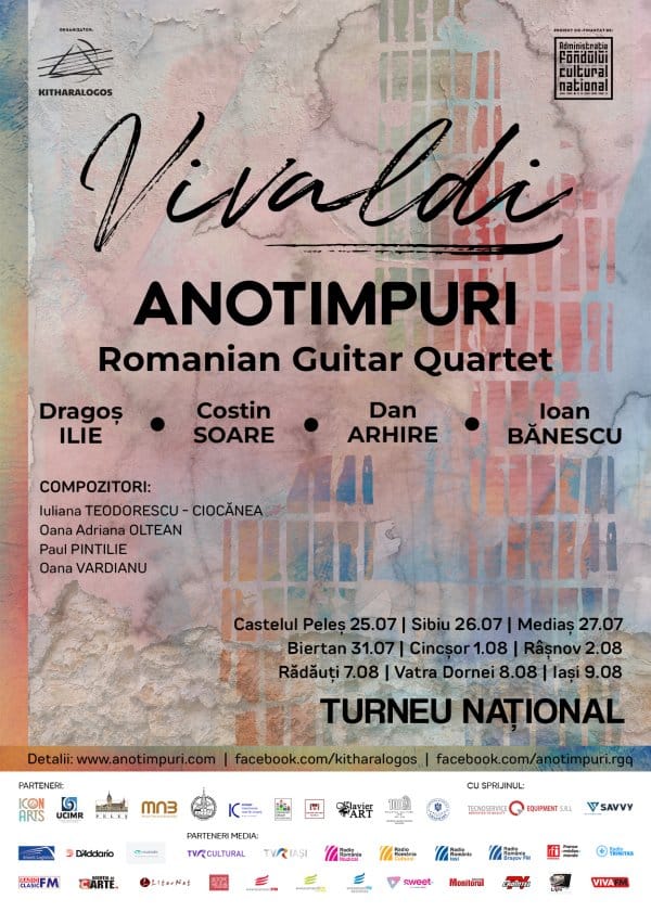 Vivaldi Romanian Guitar Quartet,turneu național,patrimoniu cultural — Vivaldi Romanian Guitar Quartet pornește la drum